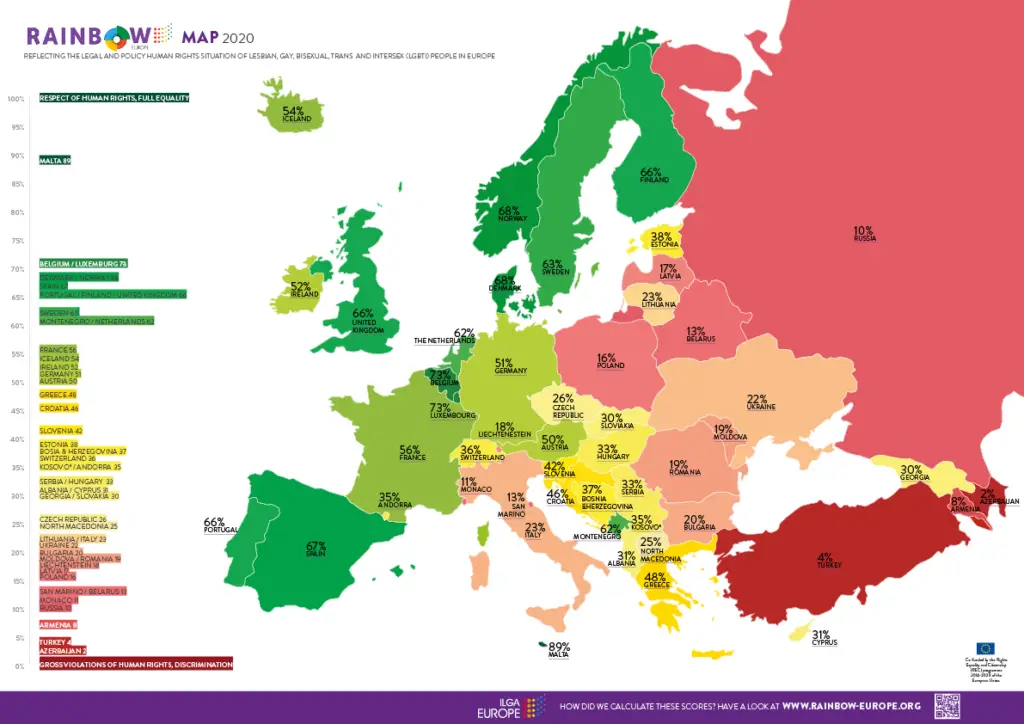 mappa rainbow europe 2020